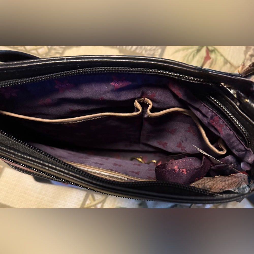 Anuschka High Roller hand painted leather crossbody purse - Picture 9 of 10